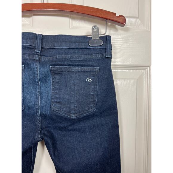 Rag & Bone Skinny Leg Jeans Dark Olive Harrow Blue Women's 27 Capsule Easy Chic - Picture 4 of 8